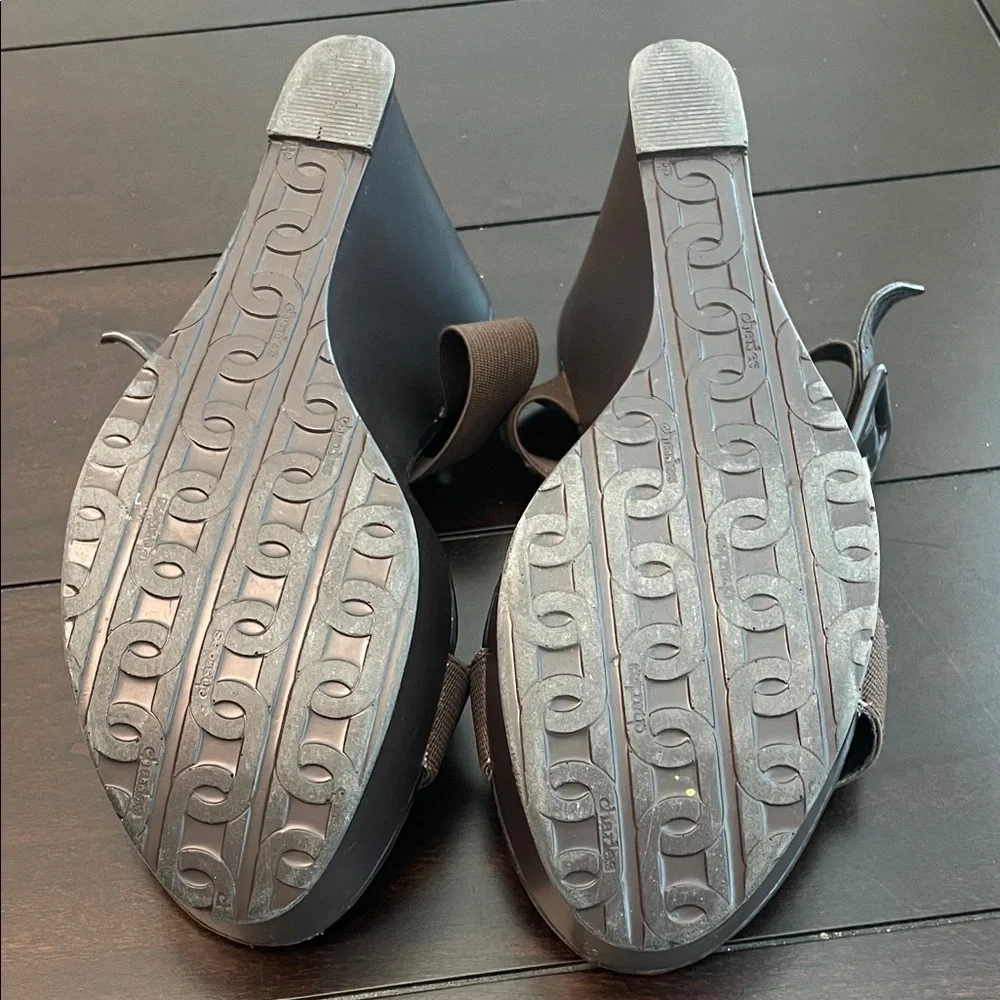Charles By Charles David Brown Wedge Sandals - Picture 8 of 10